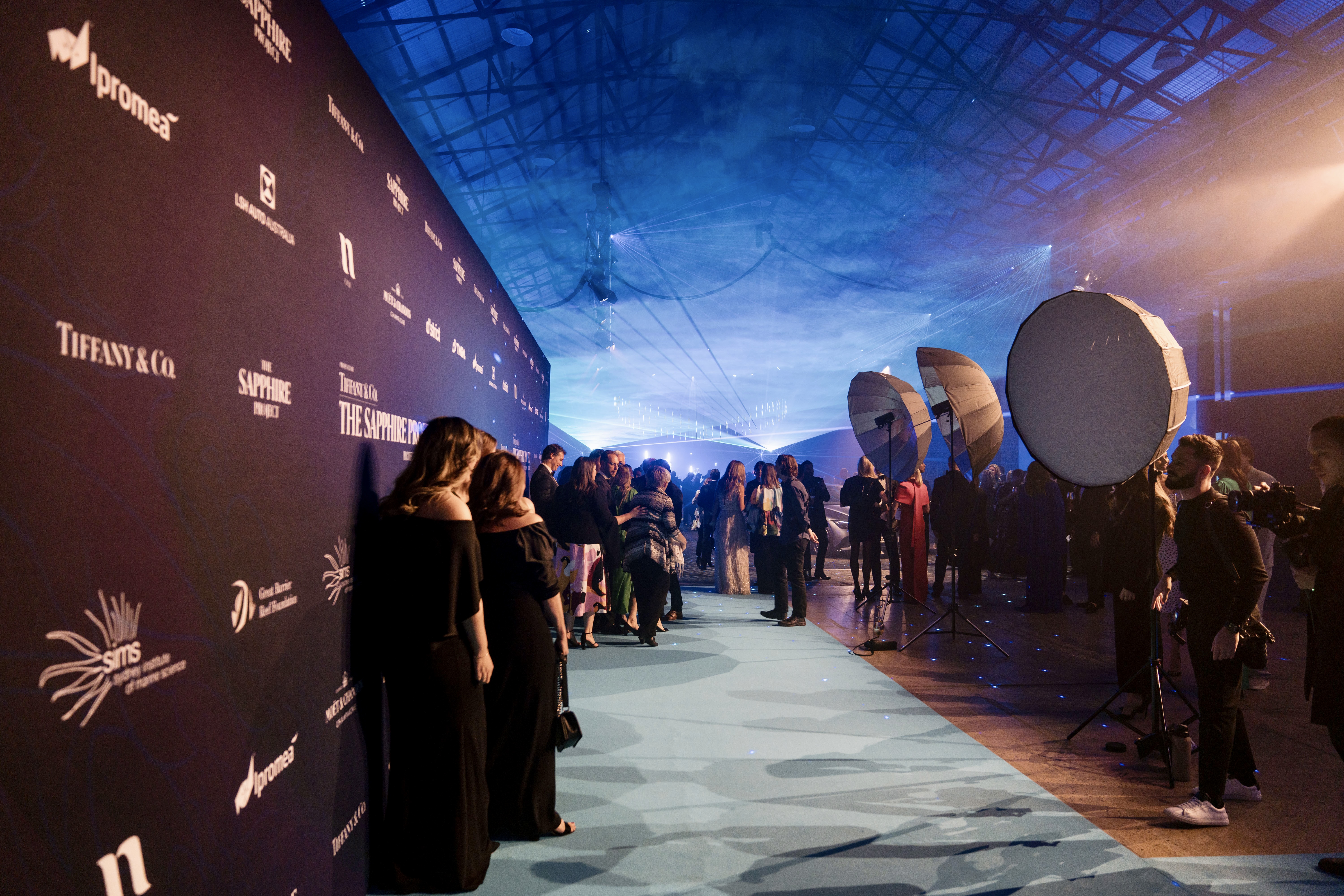 Gradient media wall with Sydney Opera House and Harbour Bridge in background